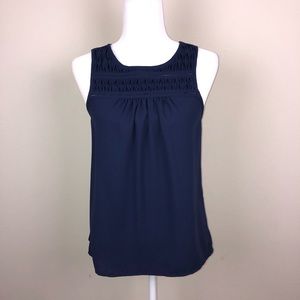 Navy blue Elle cross cross tank top